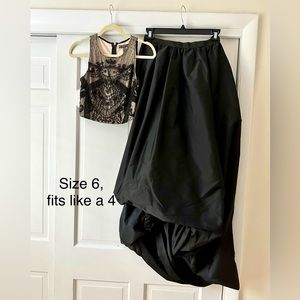 Two piece black tie/prom dress